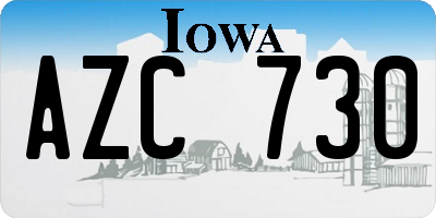 IA license plate AZC730