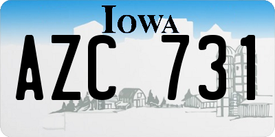 IA license plate AZC731