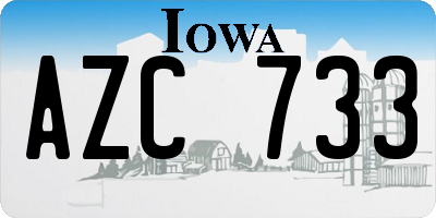 IA license plate AZC733