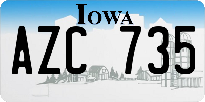 IA license plate AZC735