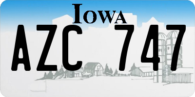 IA license plate AZC747