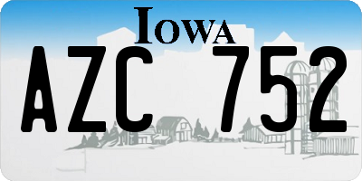 IA license plate AZC752