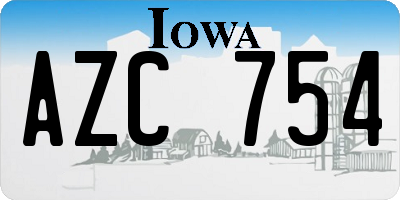 IA license plate AZC754