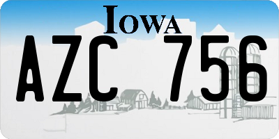 IA license plate AZC756