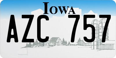 IA license plate AZC757