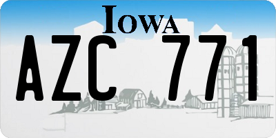 IA license plate AZC771