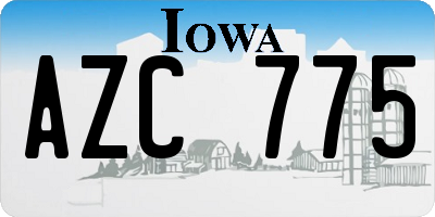 IA license plate AZC775