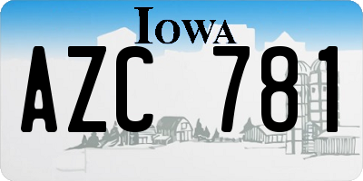 IA license plate AZC781