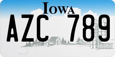 IA license plate AZC789
