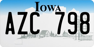 IA license plate AZC798