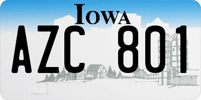 IA license plate AZC801