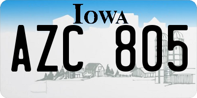IA license plate AZC805