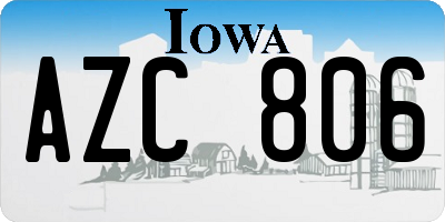 IA license plate AZC806