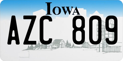 IA license plate AZC809