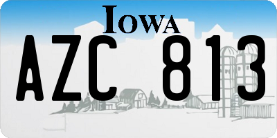 IA license plate AZC813