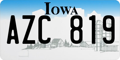 IA license plate AZC819