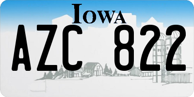 IA license plate AZC822