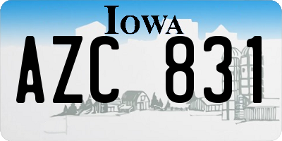 IA license plate AZC831