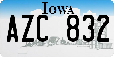 IA license plate AZC832