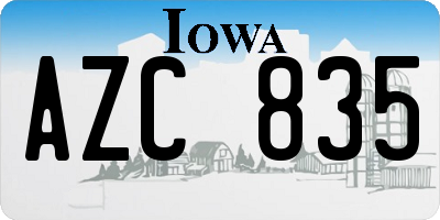 IA license plate AZC835