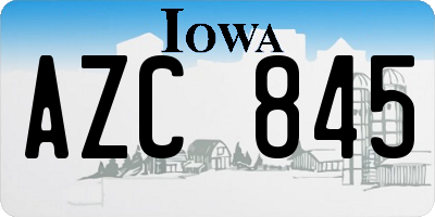 IA license plate AZC845