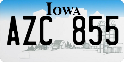 IA license plate AZC855