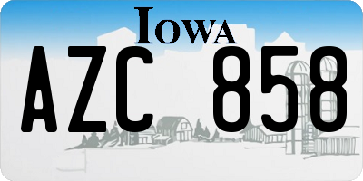 IA license plate AZC858