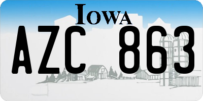 IA license plate AZC863