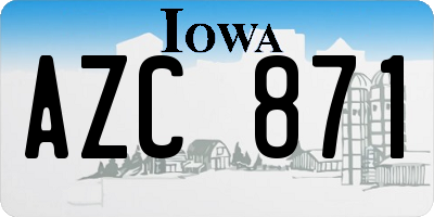 IA license plate AZC871