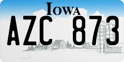 IA license plate AZC873