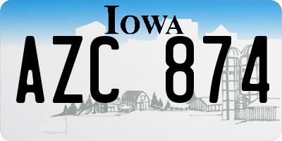 IA license plate AZC874