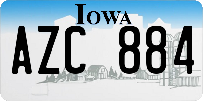 IA license plate AZC884