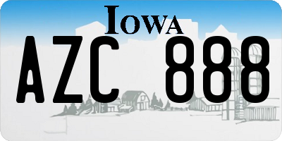 IA license plate AZC888