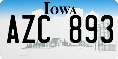 IA license plate AZC893