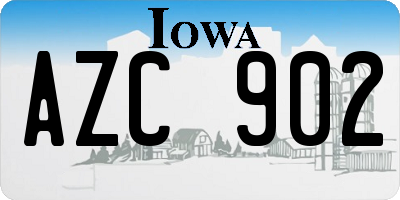 IA license plate AZC902