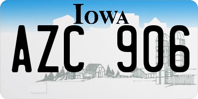 IA license plate AZC906
