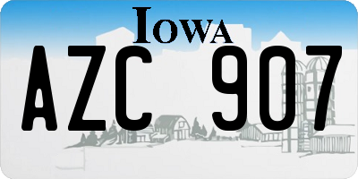 IA license plate AZC907