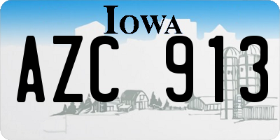 IA license plate AZC913