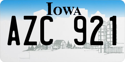 IA license plate AZC921