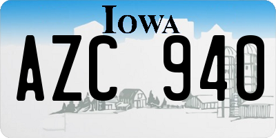 IA license plate AZC940