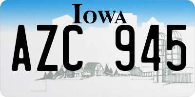 IA license plate AZC945