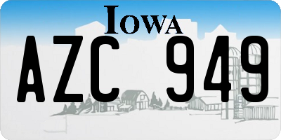 IA license plate AZC949