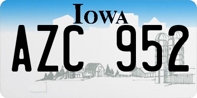 IA license plate AZC952