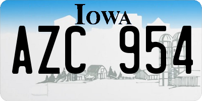 IA license plate AZC954