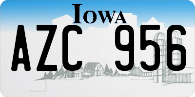 IA license plate AZC956