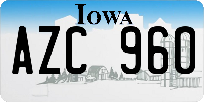 IA license plate AZC960