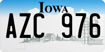 IA license plate AZC976