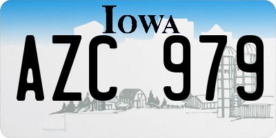 IA license plate AZC979