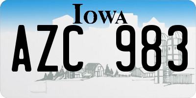 IA license plate AZC983