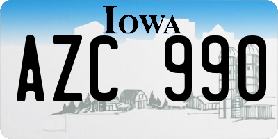 IA license plate AZC990